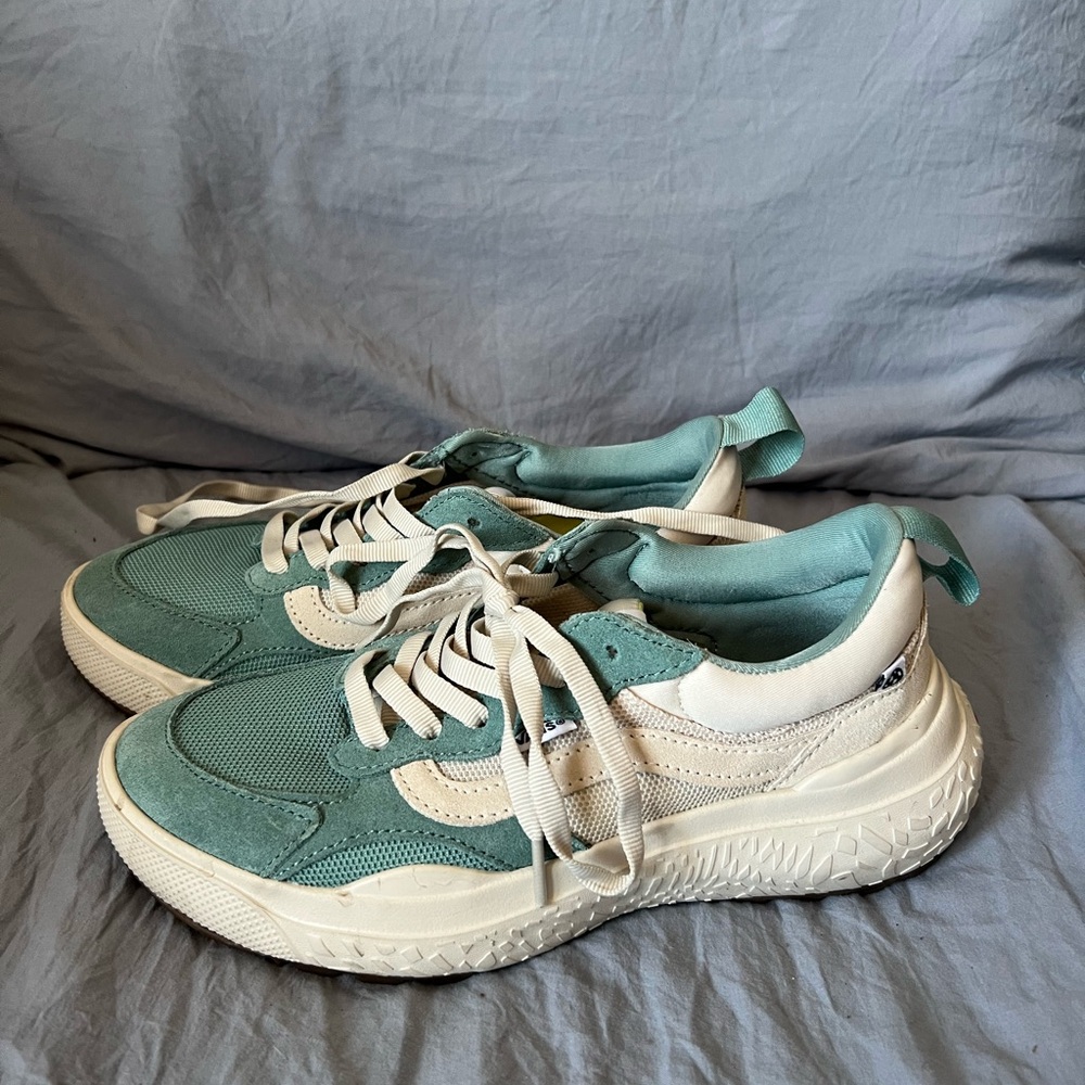 Vans Teal and Cream Sneakers